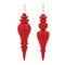 Melrose Wood Finial Drop Christmas Ornaments - 6" - 6ct - Red